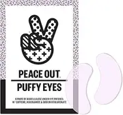 PEACE OUT Skincare Puffy Eyes, Biocellulose Under-Eye Mask, Minimize Puffiness & Tired Eyes with Caffeine and Niacinamide, Under Eye Patches for Dark Circles, 6 pairs