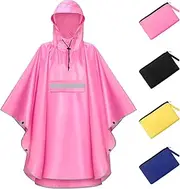 [NEWIROVE] Children's Rain Cape, Unisex Rain Poncho, Waterproof Children's Rain Poncho, Rain Clothing, Children with Reflective Poncho, Lightweight Rain Jacket for Boys and Girls, 120-160 cm