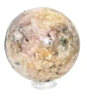 Rare Pink Amethyst Druzy Sphere with Stand - C