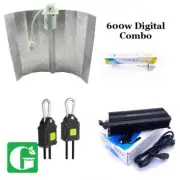 Hydroponics 600W HPS Grow Light Kit Digital Ballast Wing Shade Lighting Combo