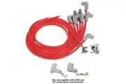 MSD Spark Plug Lead Set 8.5mm Red 8 Cyl 90 Plug/Socket & HEI Distributor Cap Terminal MSD31239