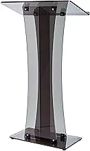 Acrylic Podium Church Pulpit Master Table - Lectern Podium Stand for Office, Classroom, and Church Services - Black Acrylic Welcome Table for Presentations