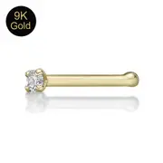 Solid 9ct Yellow Gold 1.5mm Natural Diamond Nose Stud Bone End - AVILIA Designs
