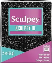 Sculpey Polymer Clay 2OZ BLK GLLTR, Black Glitter
