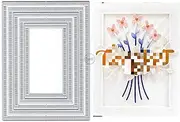 DzIxY Overlap Rectangle Frameworks Metal Cutting Dies for Card Making Kit Embossing Paper Die Cuts Scrapbook Machine Stencils Storage Pockets Supplies