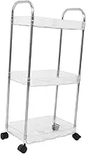 LIFKOME Multi Tier Salon Storage Cart Movable Organizer Trolley with Wheels Durable Pet Construction Elegant Design for Hair Salon Supplies Ample Storage Space Practical