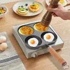 4-Cup Omelet Pan Cast Iron Crepe Pan Suitable for Gas Stove & Induction Cookware