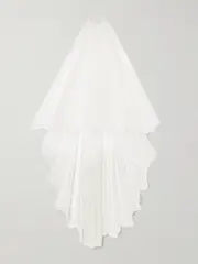 [Clio Peppiatt] Clio Peppiatt - Chantilly Embellished Scalloped Tulle Veil - Ivory - One size One size Ivory