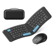 Foldable Keyboard/Mouse Combination & Case - Bluetooth -Connect 3 Simultaneously