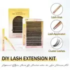 DIY Lash Extension Kit, 320 Pcs Lash Clusters Individual Lashes+GLUE+TWEEZER,40D