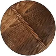 Cabilock Wooden Spill-Proof lid Cooking Pot lids Wok pan lids Saute pan Pans Wood Pot Lid 14 inch lid for Frying pan Griddle Cover Flat pan Skillets Lid Saucepan lid with Cover Tuning Fork