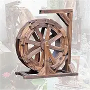 Wooden Water Wheel Fountain with Water Outlet Bracket, Independent Water Feature Decorative Fountain Waterfall Feng Shui Wheel, Suitable for Terrace Pond Pool (Size : 50cm(19.7inch))