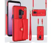 RFID Blocking Wallet Case for Samsung Galaxy S9 - Red