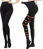 2 Pairs Compression Pantyhose for Women 20-30 mmhg Plus Size Stockings Support Hose