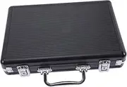 HANABASS Chip Box Chips Storage Case Cards Carrying Containers Card Carrying Case Chip Storage Container Hard Case for Cards Aluminum Alloy Chip Case Card Container Chip Holder Black Sponge