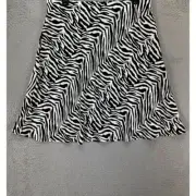 Banana Republic Skirt Womens 10 Black/White Zebra A-Line Knee Length Ladies NEW