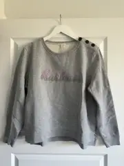 Barbour Poole Overlayer Cotton Logo Sweatshirt In Light Grey Marl NWT