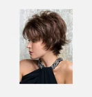 Women's Light Brown Hairstyles Human Hair Wigs With Bangs Capless Wigs 8 Inch