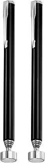 uxcell 2pcs Telescoping Magnetic Pickup Tool 5LB Stainless Steel 5.3" to 24" Extendable Magnet Retrieval Stick with Pocket Clip for Car Industry Garage Office, Black