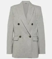 [Brunello Cucinelli] Brunello Cucinelli Wool and cashmere flannel blazer AU 14 grey