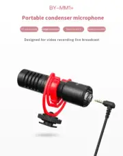 BOYA MM1+ 3.5mm Wired Compact on-Camera Microphone Kit for Vlog Live