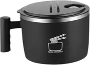 FytStycale Ramen Bowl, Cereal Bowls, Thai Soup Bowls, Kitchenware, Portable Lunch Container with Phone Stand for Travel, Picnic, Hiking, Black