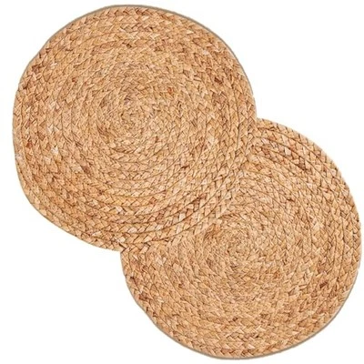 Woven Placemat - Wicker Placemats- Natural Place Mats Crafted 13.8" set of 2