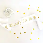 White 'Daddy To Be' Gender Reveal Sash
