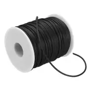 55 Yards 2mm PVC Hollow Pipe Rubber Cord 1mm ID with Plastic Spool, Black