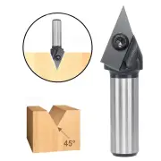 1/2 Inch 1/4 Inch 6mm 12mm Shank 45 Degree V-Groove Carbide Insert Wood CNC Router Bits Milling Cutter for Woodworking E