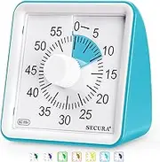 Secura 60-Minute Visual Timer, Classroom Countdown Timer for Kids and Adults, Time Management Tool Teaching (Blue & Blue) 1.8''D x 3.1''W x 3.1''H