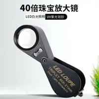 在飛比找樂天市場購物網優惠-放大鏡 40倍文玩鑒定珠寶錢幣郵票瓷器黃金琥珀瑪瑙放大鏡LE