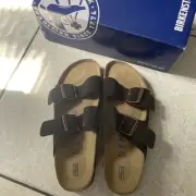Birkenstock Arizona, Mocha Brown, Suede Sandals, Narrow, EU 41