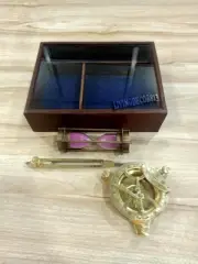 Nautical Mini Set Brass Divider, and Sand Timer / Hourglass, Nautical Sundial C