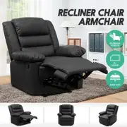 Luxury Armchair Lounge Recliner Chair Leather Reclining Chair Black