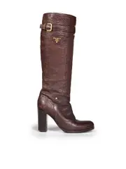 Brown Leather Heeled Boots