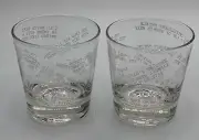Vintage Rocks Whiskey Barware Glass Pick up Lines set of 2