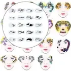 Face Paint Stencils Set Makeup Art Painting Premium Material Multiple Pattern