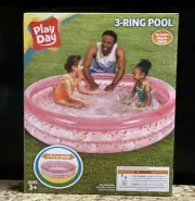 3 Ring Inflatable Pink Swimming Pool Unicorn Design Kids Summer Toddler Pool