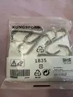 New Sealed Set 3 IKEA Kungsfors Stainless Steel Metal Hooks Brackets
