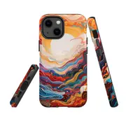 For iPhone 13 mini Tough Protective Cover, Sunny Waves