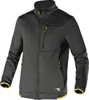 Diadora Utility Techno Polar, workwear fleece jacket , color: Dark Grey/Black/Yellow , size: S