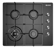 600mm Black Gas Cooktop with Wok Burner, FFD, Cast Iron Trivets