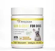Petrition Skin and Coat Support Chews for Dogs, Alaskan Salmon Oil, Omega-3 Fish Oil, Chia Seeds, Vitamin C, Healthy Skin & Coat, Itchy Skin, Dog Allergies, May Reduce Shedding 120 Soft Chews