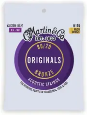 Martin Custom Light Acoustic Guitar Strings 11 52 Bronze 80 20 Composition