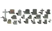 Woodland Scenics ~ HO Scale ~ Graveyard Tombstones ~ A1856