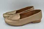 Sofft Womens Size 7.5 Kambray Warm Gold Metallic Leather Slip On Loafers Shoes