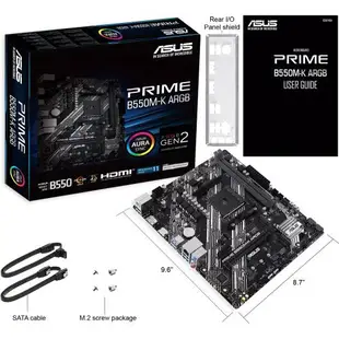 ASUS 華碩 PRIME B550M-K ARGB 主機板 AM4 腳位 (RYZEN)