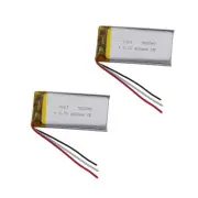 2pcs 3.7v 400mah 1.48Wh Li Battery 502040 NTC Thermistor 3-Wires For Headset GPS
