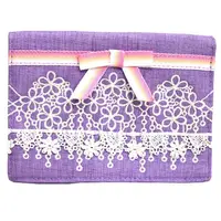 在飛比找momo購物網優惠-【ANNA SUI 安娜蘇】奢華蝴蝶結領刺繡蕾絲面紙包(紫色